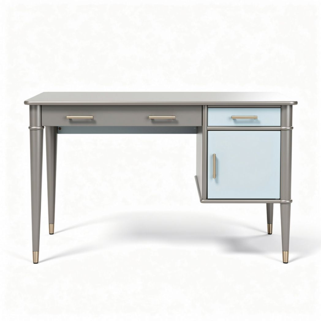 Wooden Writing Desk with Drawer and Shelving – 120 x 60 x 75cm