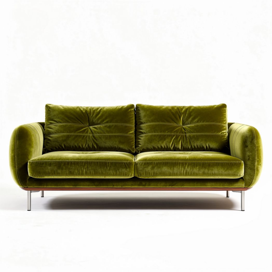 Velvet Sofa for Living Room Seating – Velvet Upholstery – 200 x 90 x 75cm
