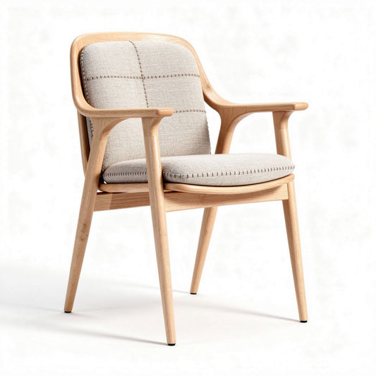Wooden Dining Chair with Fabric Upholstery – Suitable for Dining Rooms – Made of Natural Wood and Fabric – 60 x 60 x 80cm