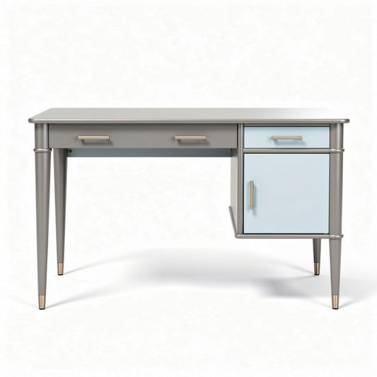 Wooden Writing Desk with Drawer and Shelving – 120 x 60 x 75cm