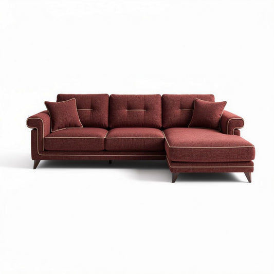 Fabric Upholstered Sectional Sofa – Suitable for Living Room Use – Made from Polyester Blend – 220 x 90 x 85cm